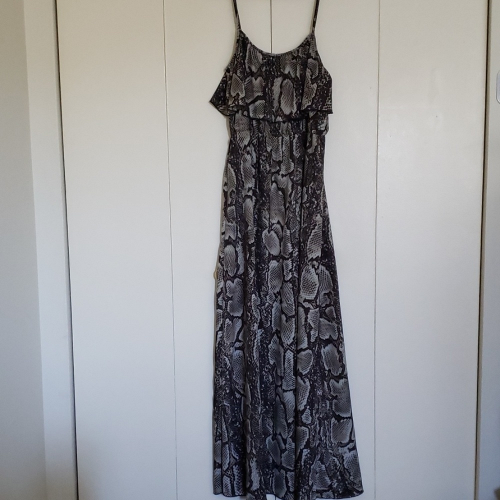 Snakeskin Print Maxi Dress